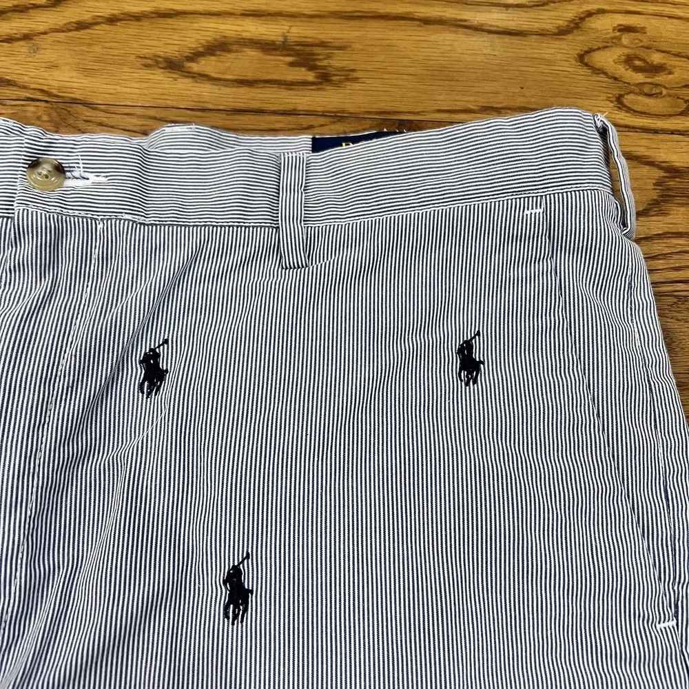 Polo Ralph Lauren Shorts Mens 38x8 Classic Fit Seersucker Pony‎ Logo Nautical